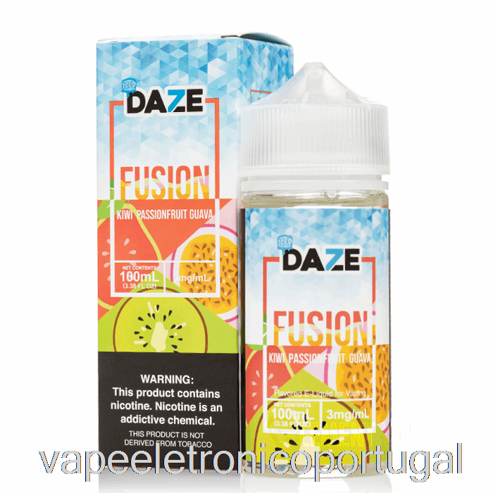 Vape Eletrônico Gelado Kiwi Maracujá Goiaba - 7 Daze Fusion - 100ml 6mg